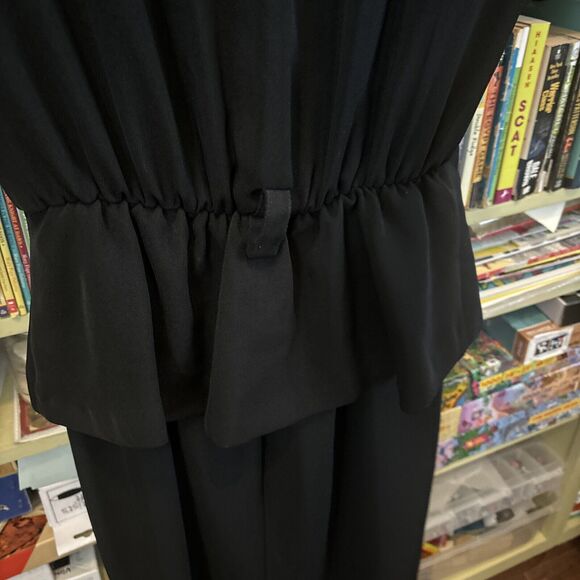 Vintage Studio I Sz 6 Peplum Dress Wiggle Secretary Black Small Black Maxi - Picture 7 of 8